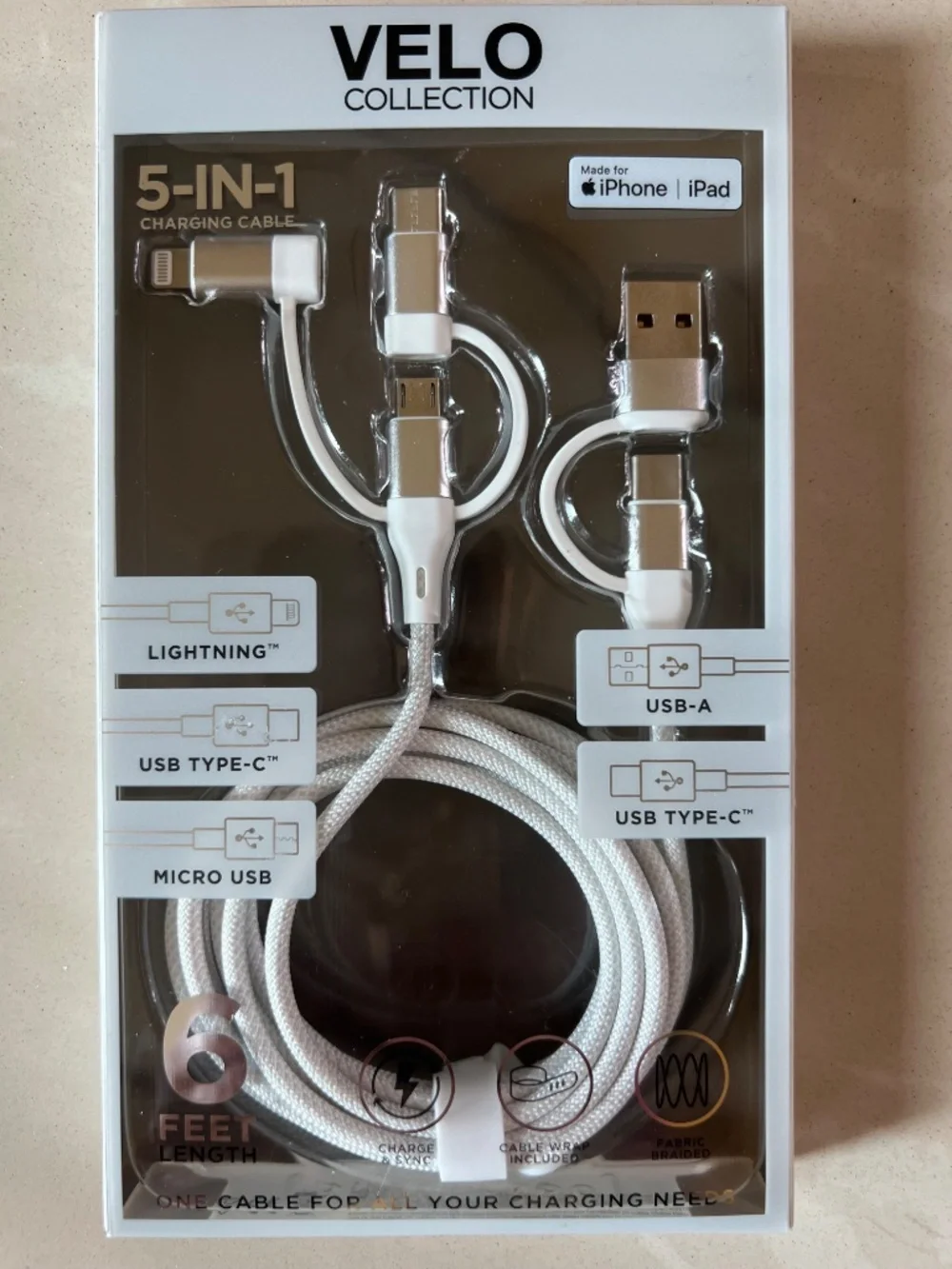 #2913 Velo Collection brand 5-in-1 charging cable for Phone